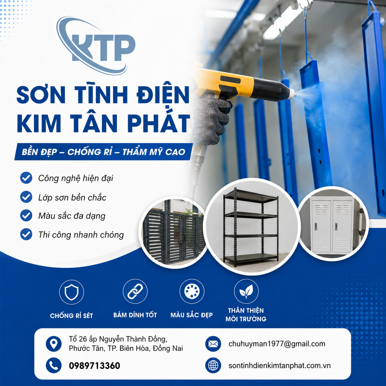 Sơn tĩnh điện kim loại chất lượng cao tại Biên Hòa Đồng Nai