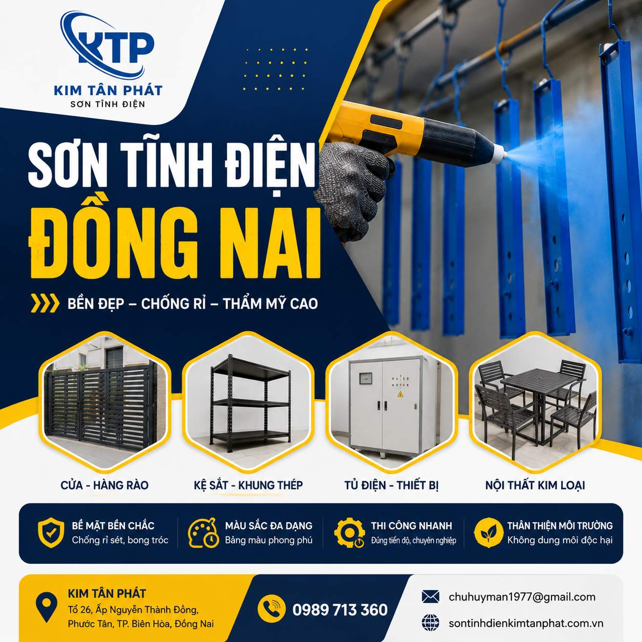 Sơn tĩnh điện Đồng Nai uy tín, chất lượng | Kim Tân Phát